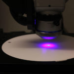 Focused fluorescence excitation spot with VH-ZST high magnification objective